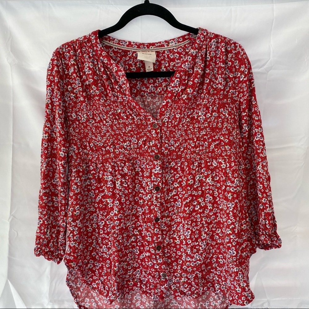 Knox Rose Red Floral Top